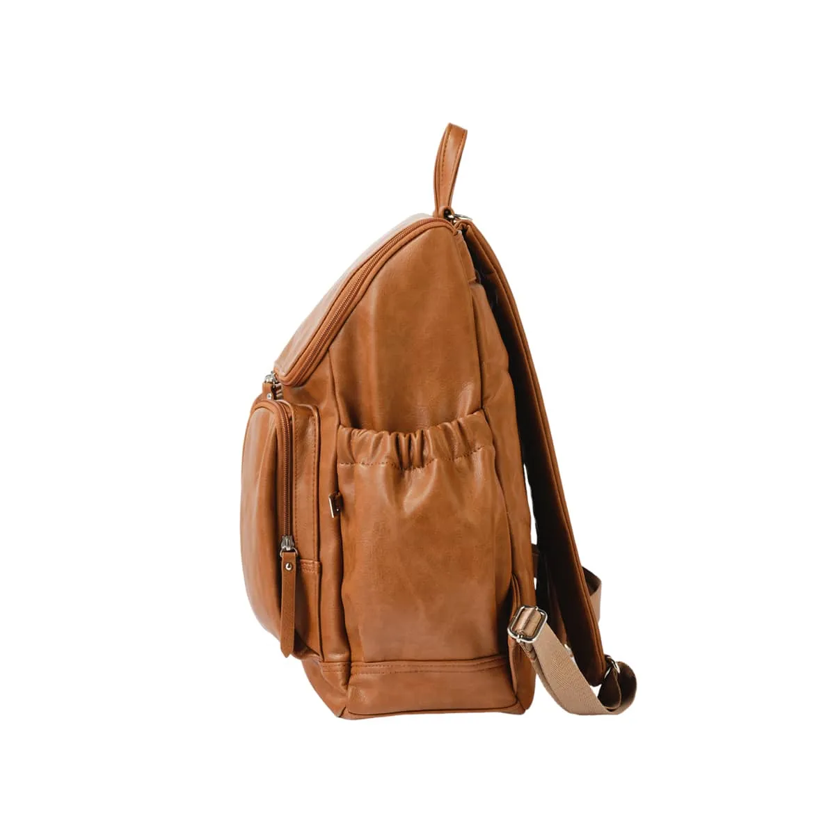 OiOi Vegan Leather Nappy Backpack - Tan