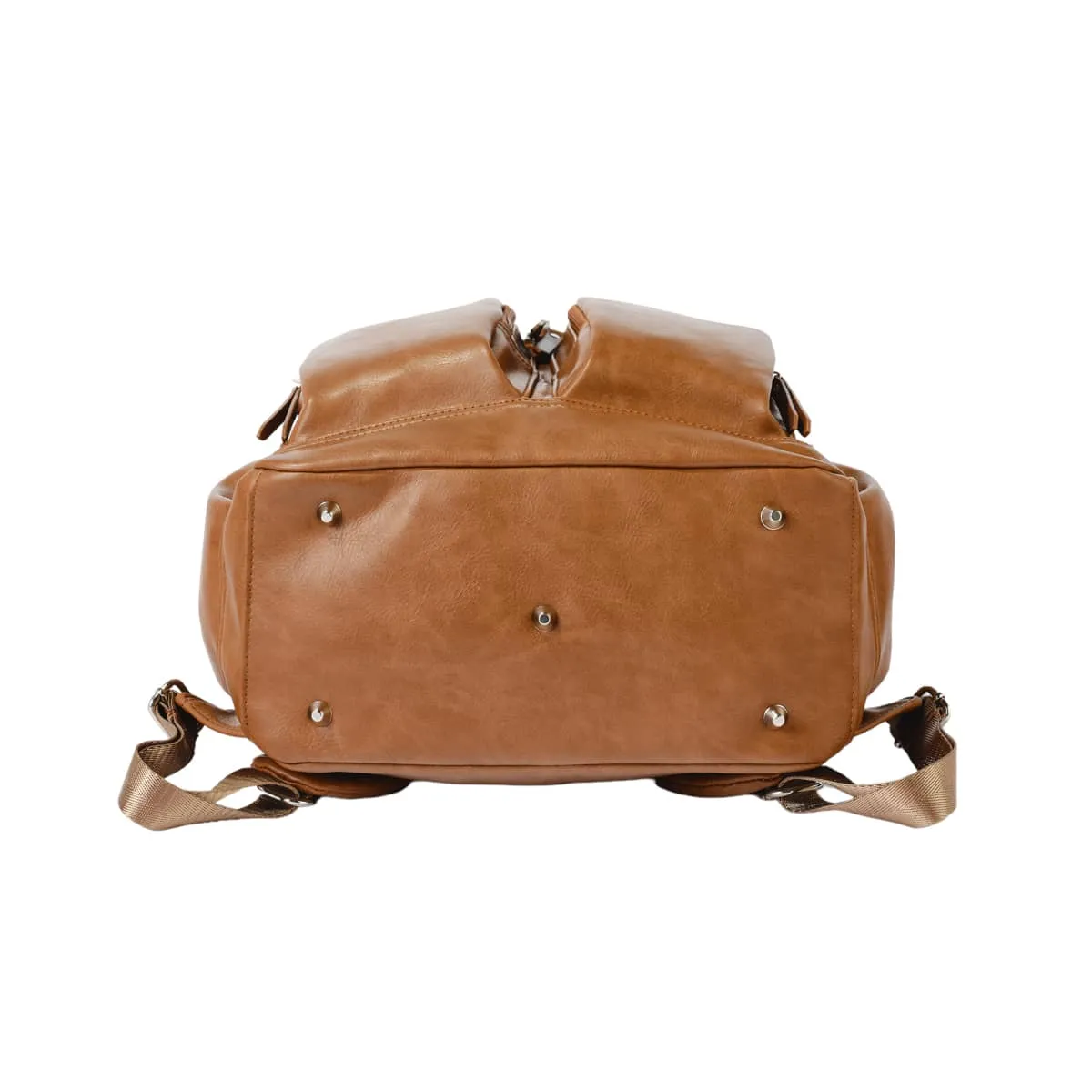 OiOi Vegan Leather Nappy Backpack - Tan