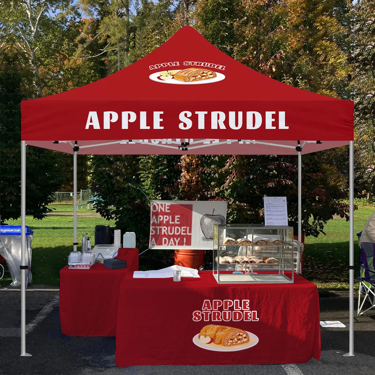 Outdoor Food Tent-Apple Strudel 10x10 Printed Canopy Tent