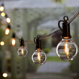 Outdoor String Lights - Connectable Dimmable LED Patio String Lights with G40 Globe Plastic Bulbs, All Weatherproof Hanging Lights for outside Backyard Porch (50 Ft - 25 LED Bulbs)