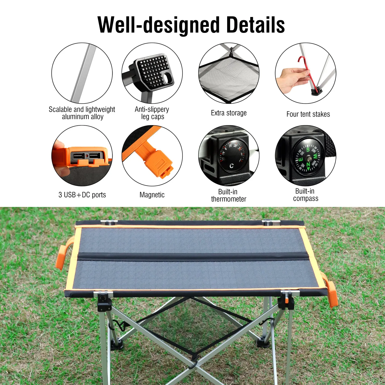 Raddy ST30 30W Solar Camp Table | Foldable | IP65 Waterproof | Portable Solar Panel Charger [DISCONTINUED]