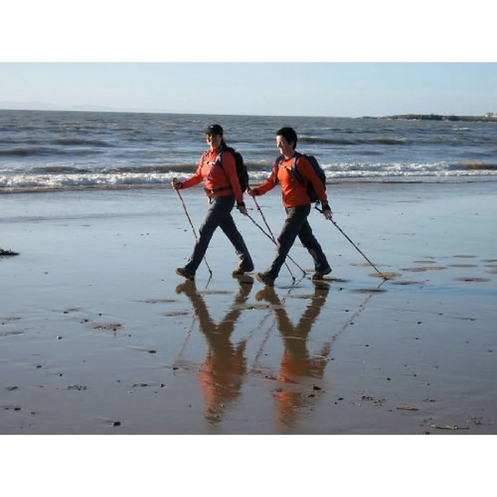 Redwood Design Hiking - Walking Poles w-flip locks, detachable feet and travel bag - 2 poles - For Heights up to 6’2”