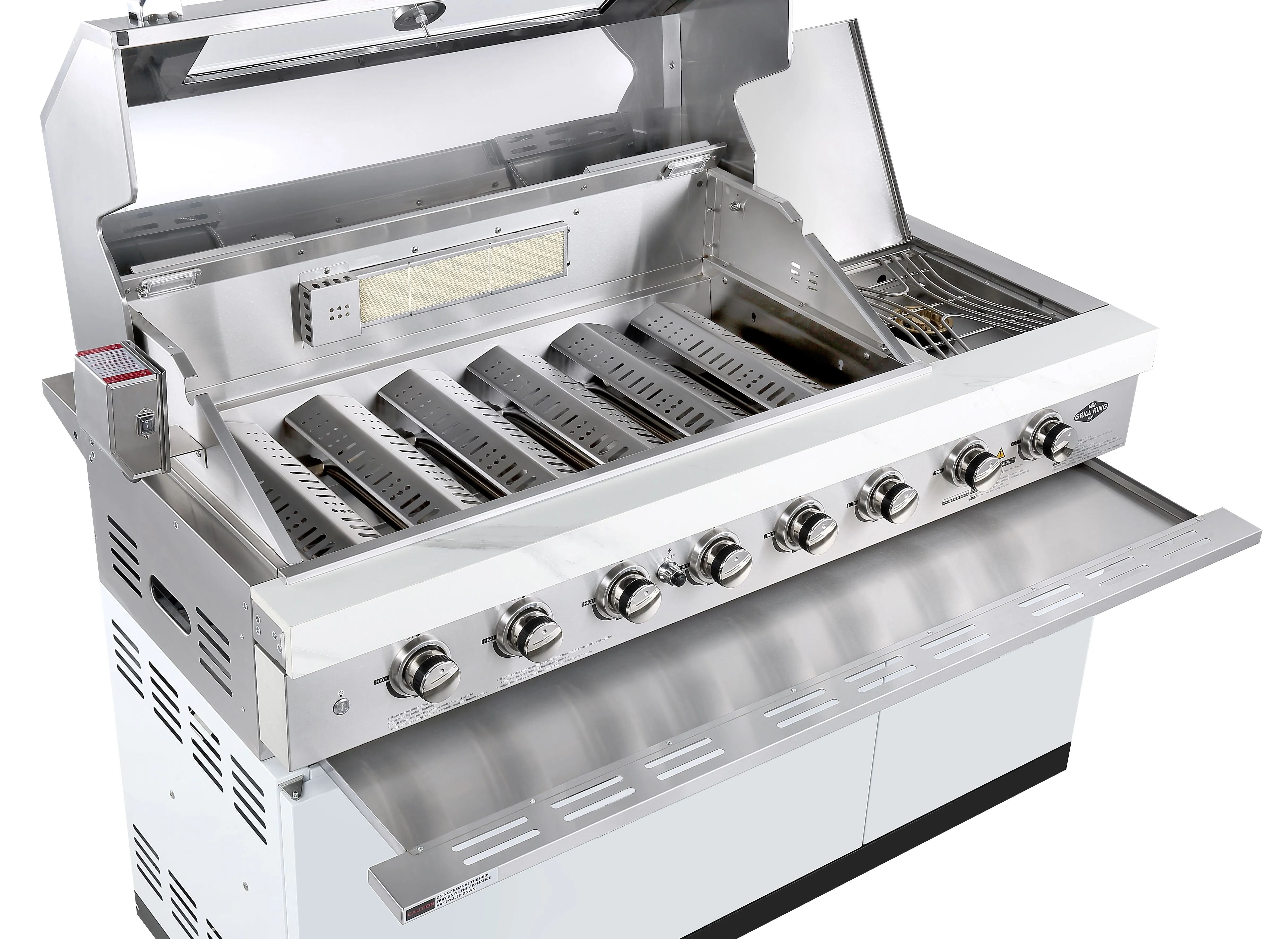 Rockpool White 6B   188L Kegerator : Designer Outdoor Kitchen BBQ Package Inc Wok Burner, Fridge, Sink, Rotisserie & BBQ Covers.