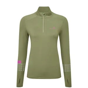 Ronhill Tech Afterhours 1/2 Zip Tee Womens | Wdland/thistle/rflct