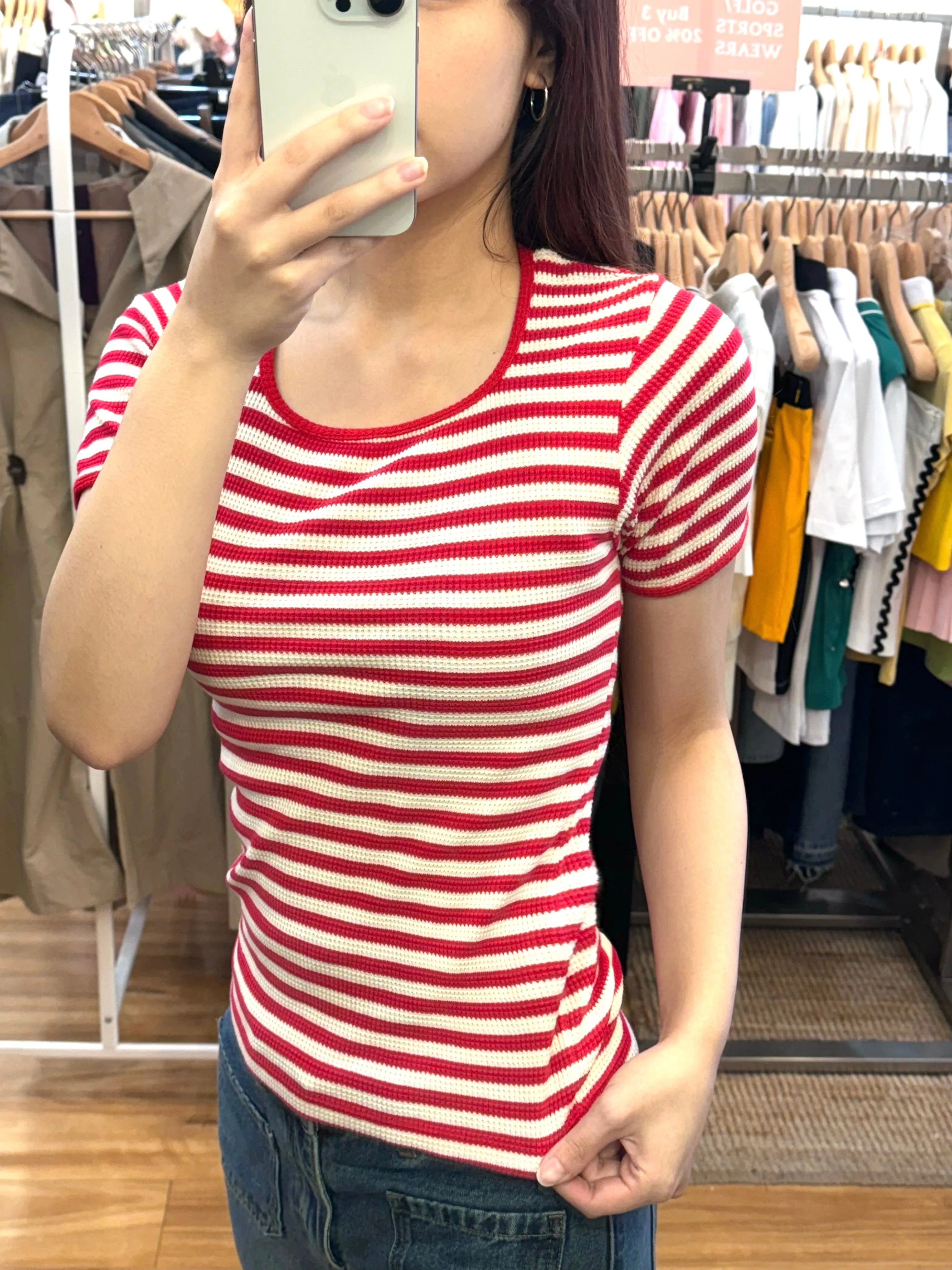 Summer Red Stripes Top