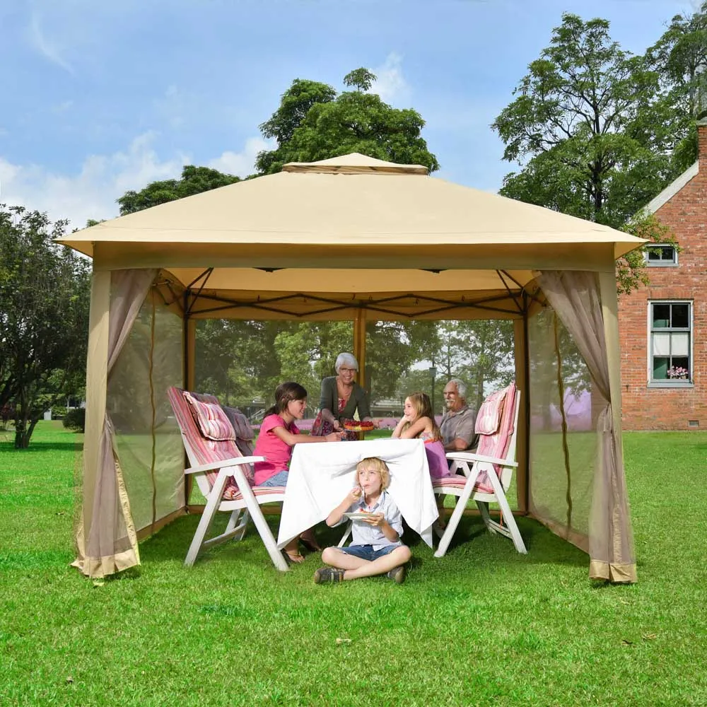 TheLAShop 11x11 ft Pop Up Gazebo with Netting UV30 