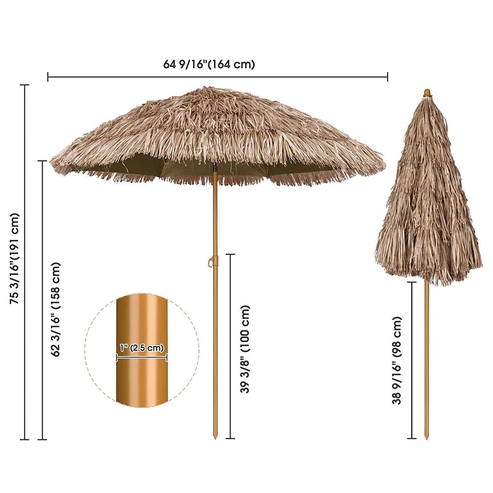 Tiki Umbrellas Tilt Thatch Umbrella 6ft 8-Rib 2-Pack