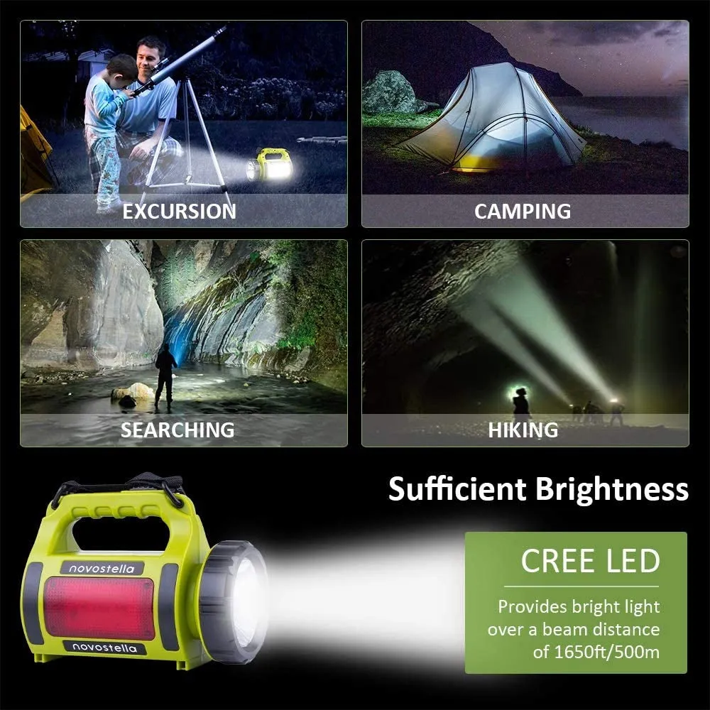 TrailSeeker 650: Rechargeable LED Torch, All-in-One Camping Companion with Spotlight, Waterproof Brilliance, and High-Power Beam