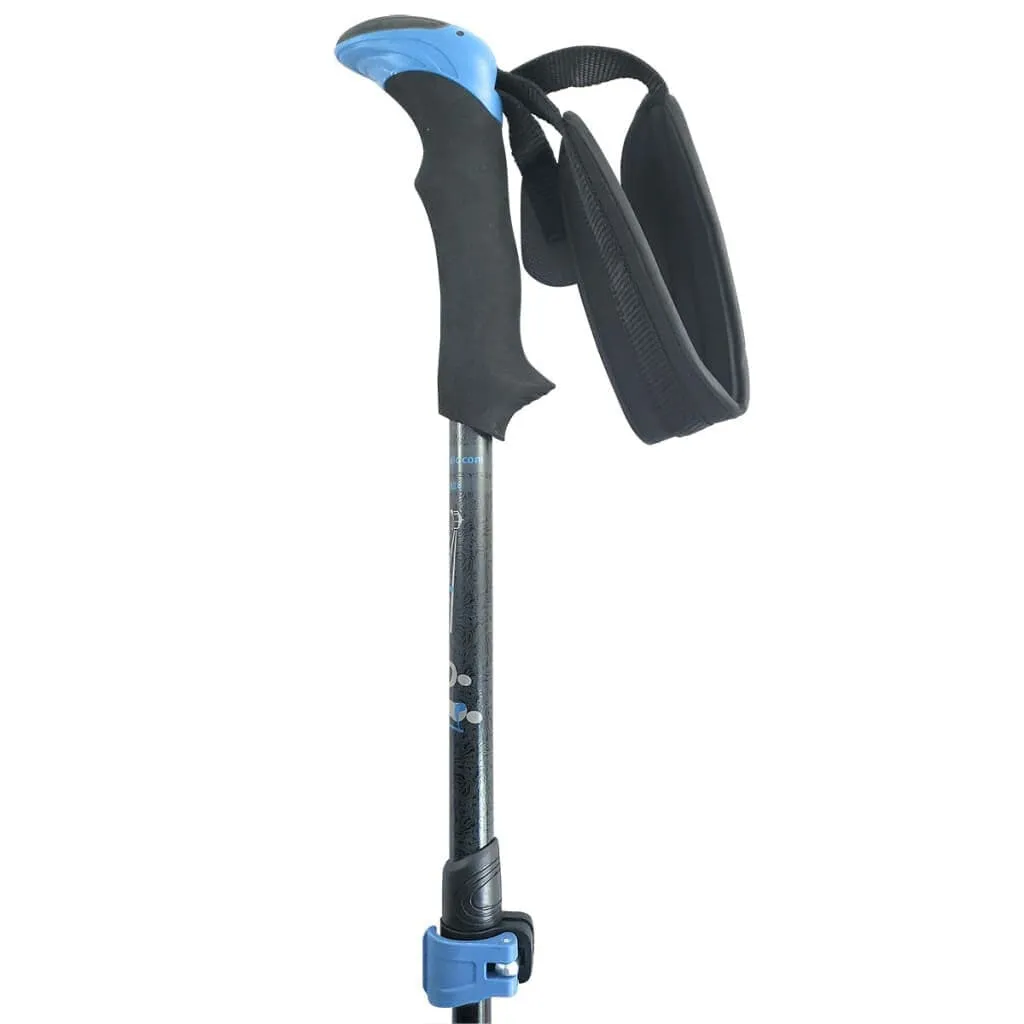 Travel Folding Walking & Hiking Poles - 13.5 in with Rubber Feet, Baskets, and Bag - Available in 3 Sizes and Choice of Grips