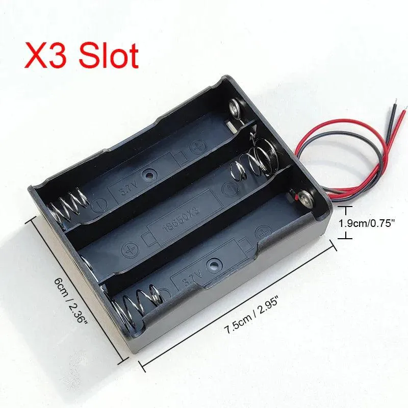 Versatile 18650 Battery Storage Cases - 1 to 4 Slot DIY Power Bank Holders with Wire Leads