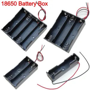 Versatile 18650 Battery Storage Cases - 1 to 4 Slot DIY Power Bank Holders with Wire Leads