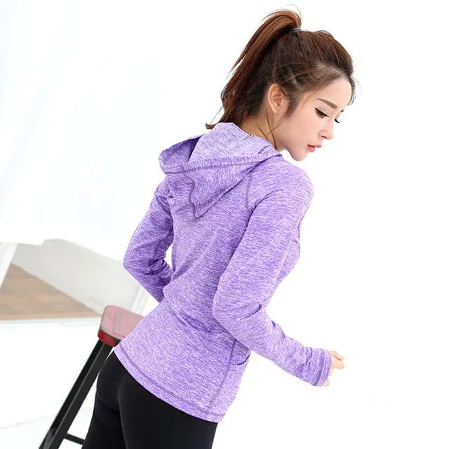 Women Spring Sport Running Jackets Hot Gym And Yoga Hoodie Sweatshirt