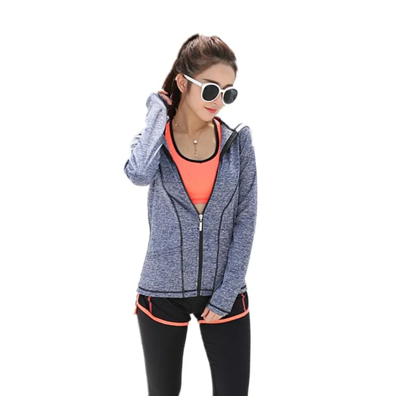 Women Spring Sport Running Jackets Hot Gym And Yoga Hoodie Sweatshirt