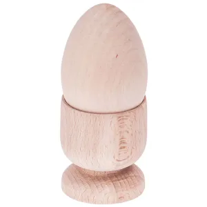 Wooden Egg With Cup Set