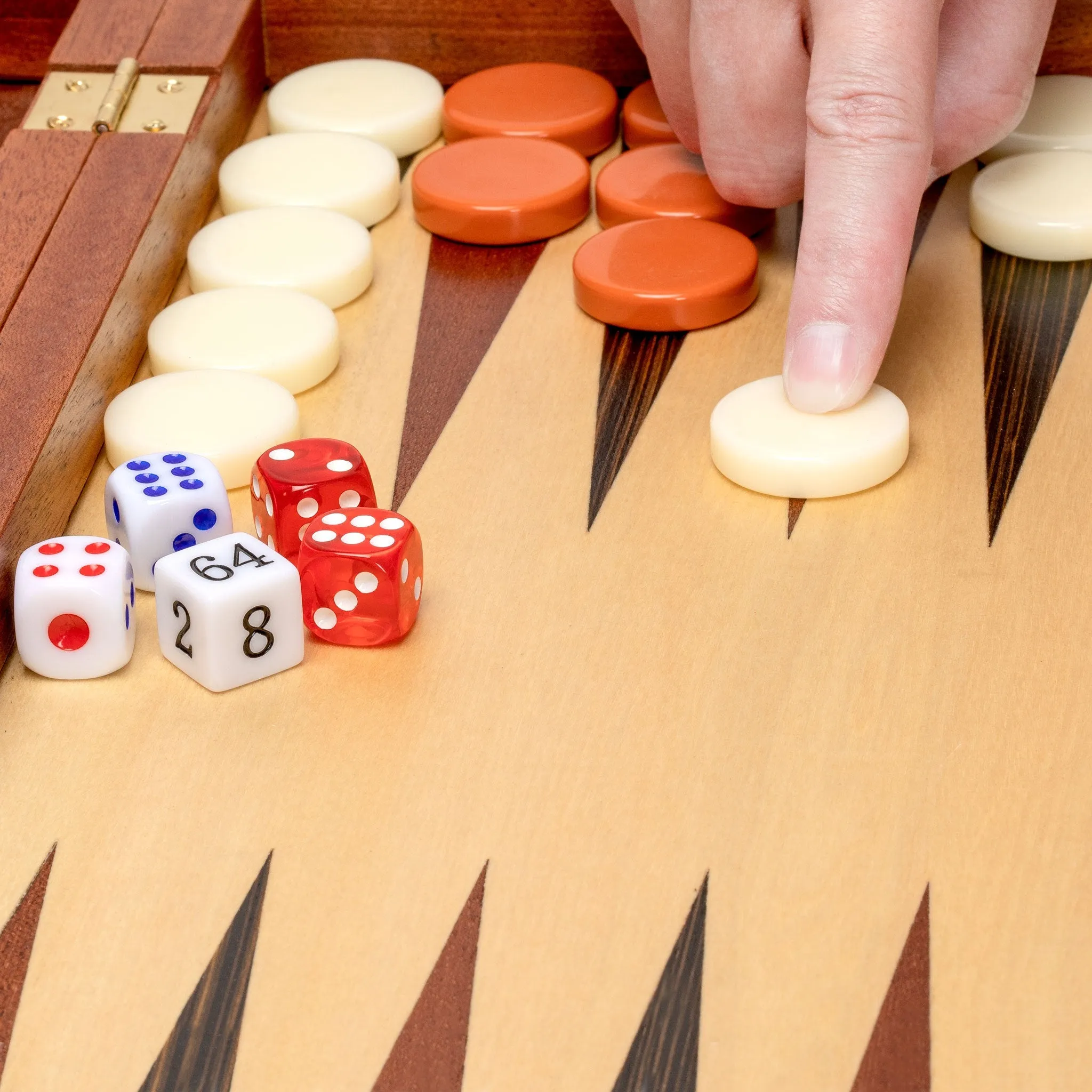 Wooden Inlaid Rosewood Backgammon Game Set - Knoll - 17"