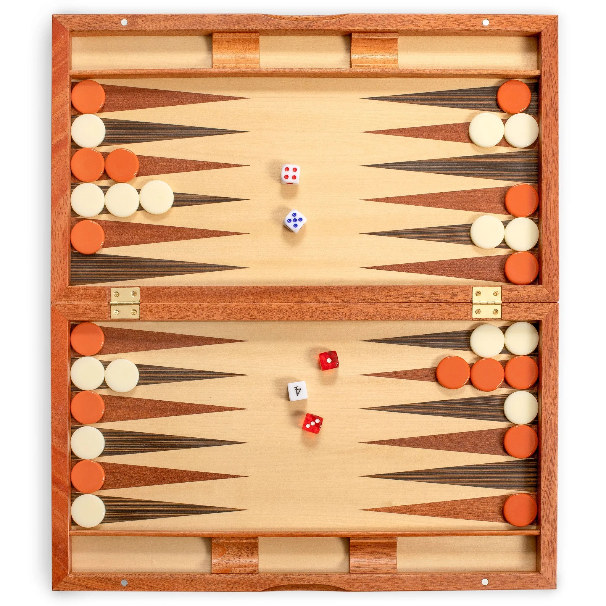 Wooden Inlaid Rosewood Backgammon Game Set - Knoll - 17"