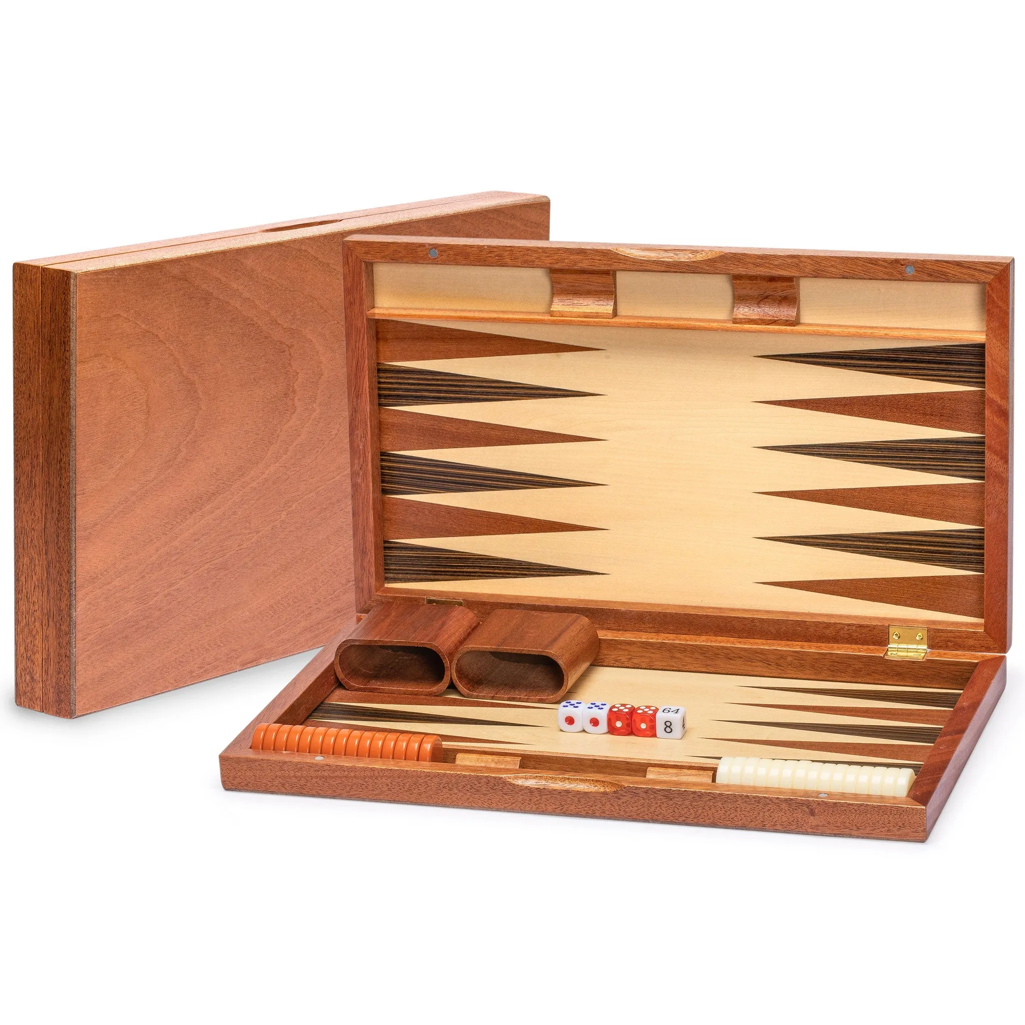 Wooden Inlaid Rosewood Backgammon Game Set - Knoll - 17"