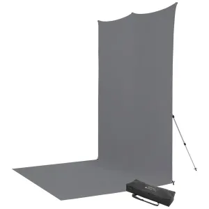 X-Drop Pro Wrinkle-Resistant Sweep Backdrop Kit - Neutral Gray (8' x 13')