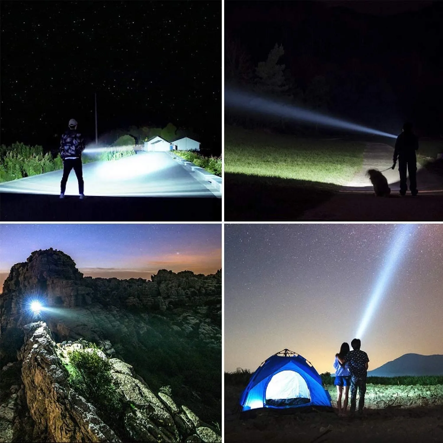 YIERBLUE Rechargeable Spotlight | Super Bright 10000 Lumen LED Flashlight