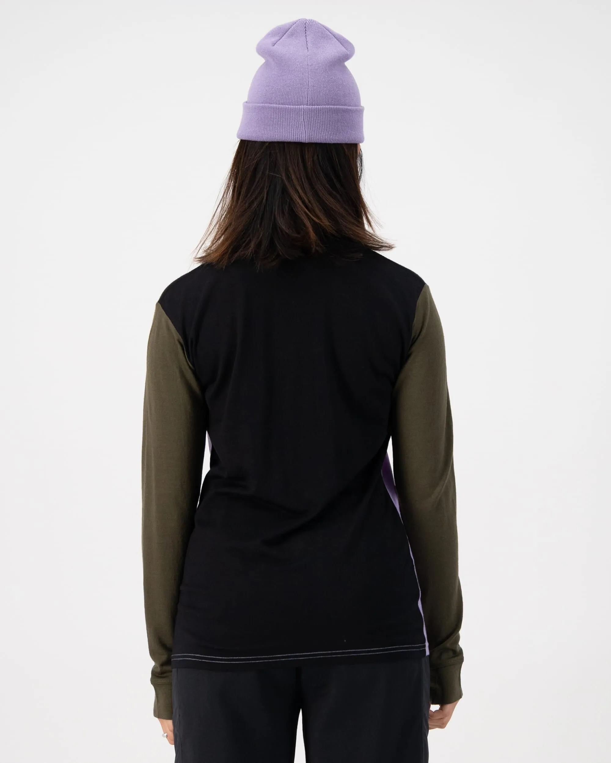 Yotei Merino Long Sleeve - Lupin / Dark Olive / Black