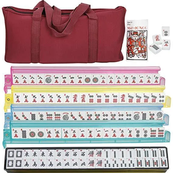 ZENY™ 166 Tiles American Mahjong Set Western Mah Jongg Game Set Including 3 Dices