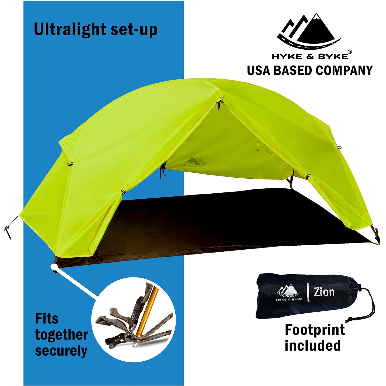 Zion 2 Person Backpacking Tent with Footprint