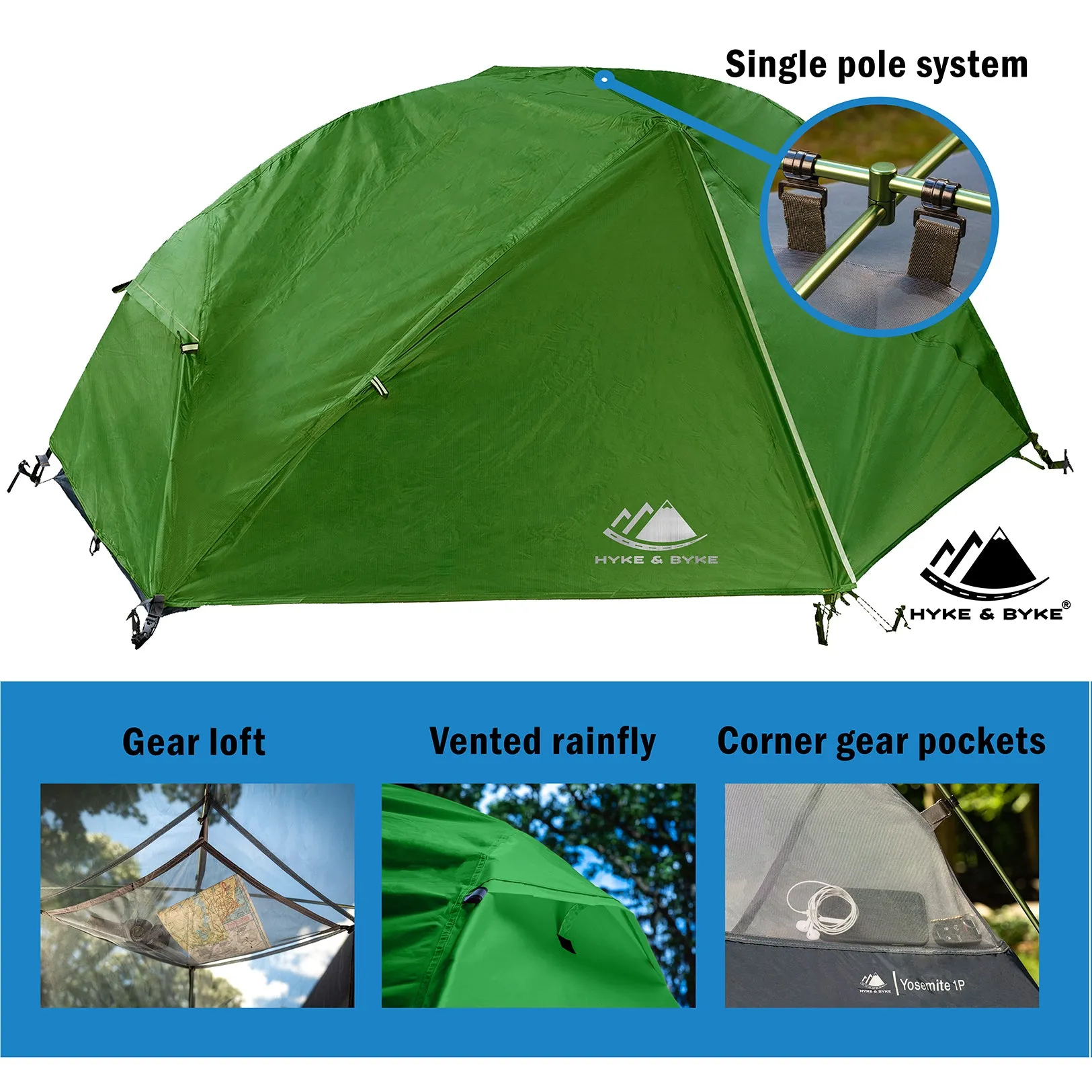 Zion 2 Person Backpacking Tent with Footprint